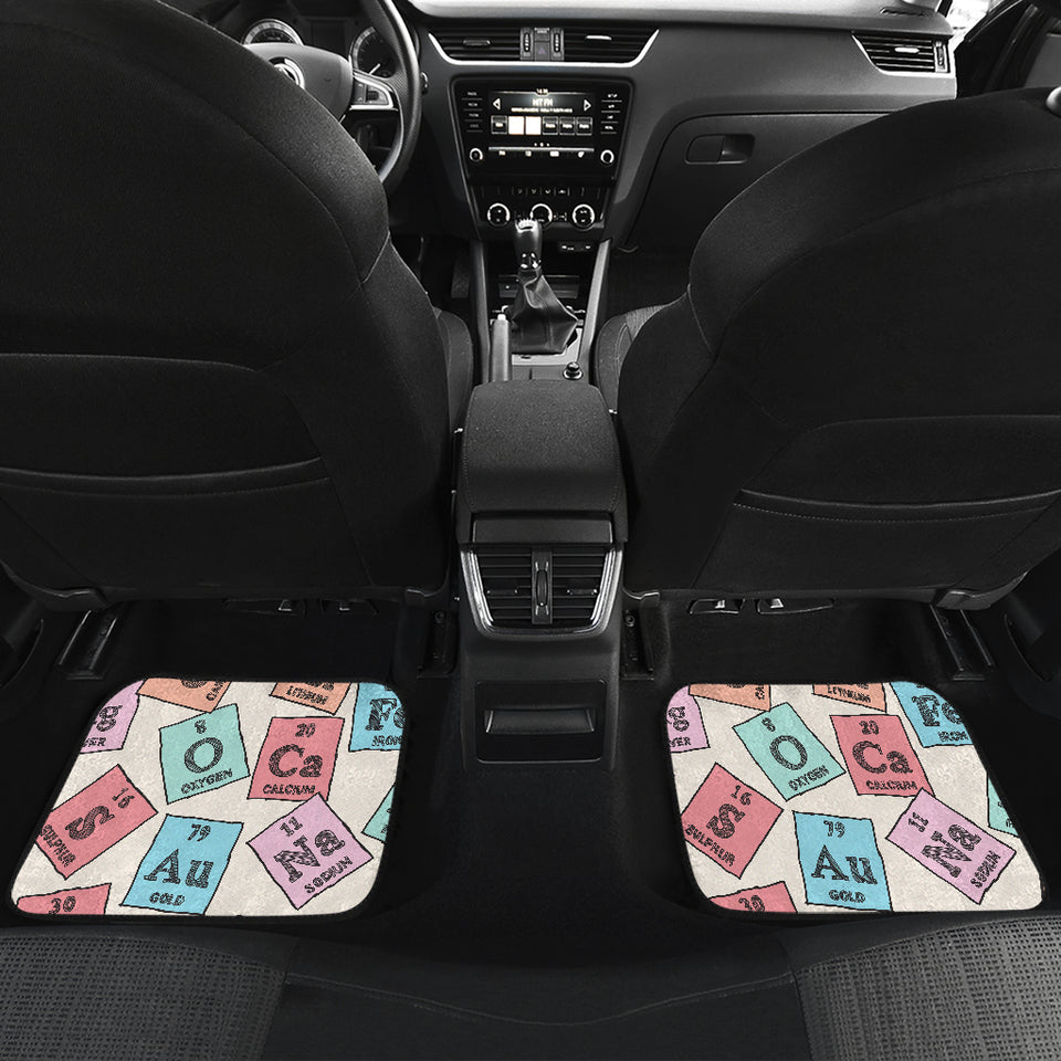 Chemistry Periodic Table Pattern Print Design 02 Front and Back Car Mats