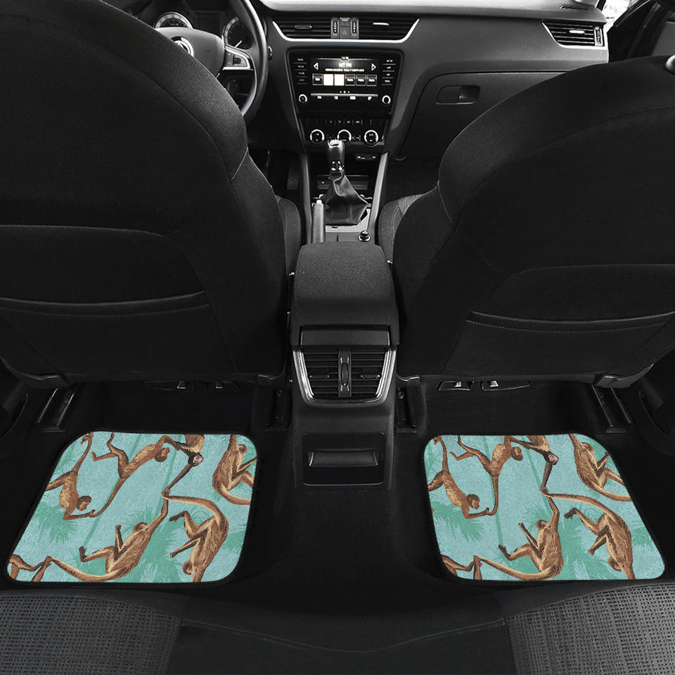 Monkey Palm Tree Background Front And Back Car Mats