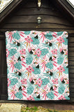 Toucan Tropical Flower Leave Pattern Premium Quilt.Jpg