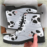 Cute Cows Pattern Leather Boots