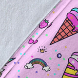 Cute Ice Cream Cone Animal Pattern Premium Blanket