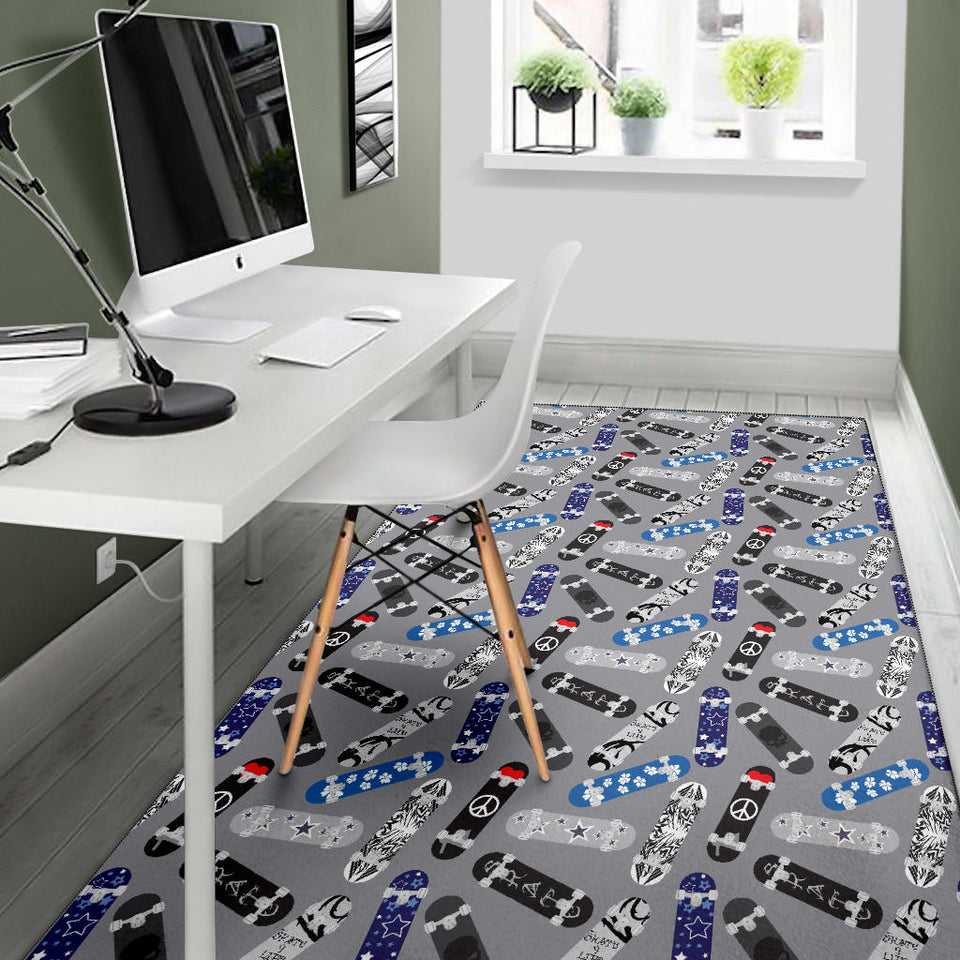 Skate Board Pattern Print Design 03 Area Rug