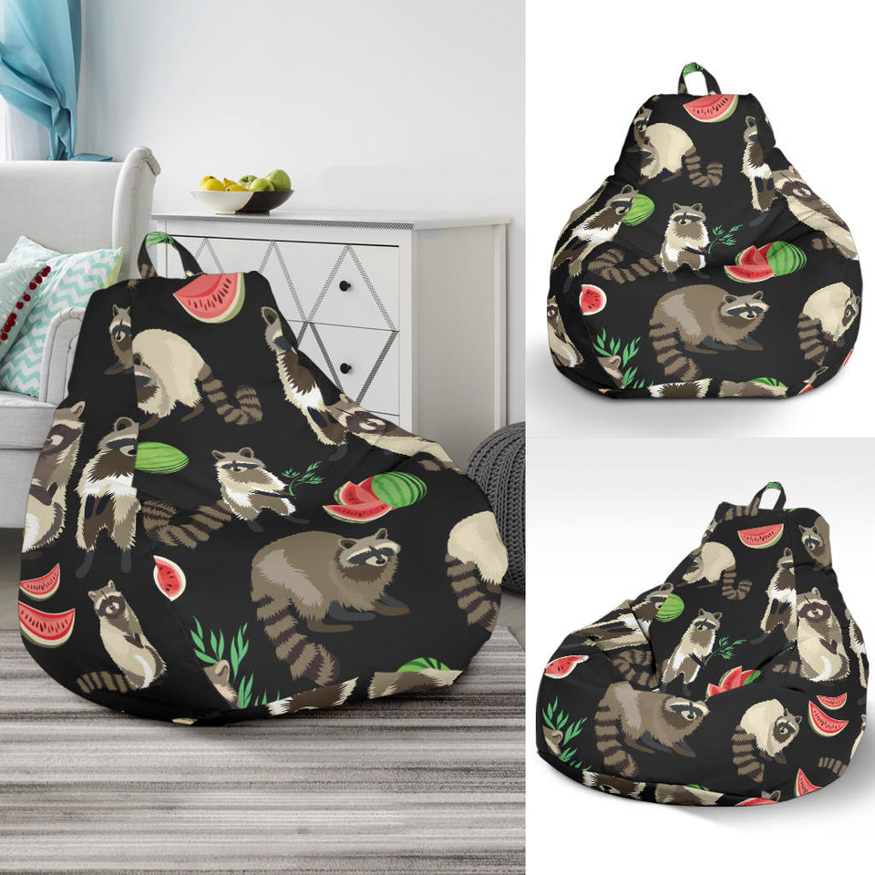 Raccoon Watermelon Pattern Bean Bag Cover