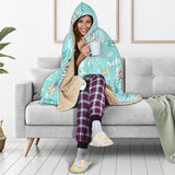 Cute Koalas Blue Background Pattern Hooded Blanket