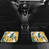 Yellow Tulips Pattern Front And Back Car Mats