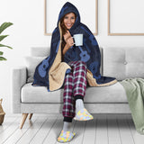 Blue Theme Guitar Pattern Hooded Blanket