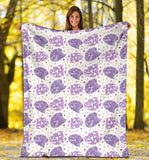 Hedgehog Pattern Print Design 05 Premium Blanket