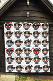 Cute Ninja Design Pattern Premium Quilt