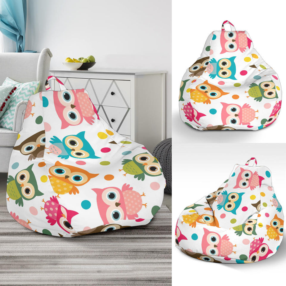 Color Cute Owl Pattern Bean Bag Cover