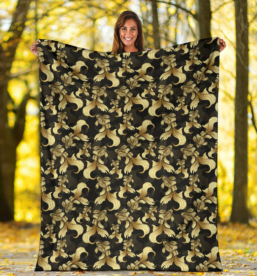 Goldfish Pattern Print Design 01 Premium Blanket
