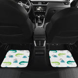 Watercolor Crocodile Pattern Front And Back Car Mats