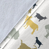 Silhouettes Of Goat And Tree Pattern Premium Blanket