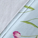 Watercolor Tulips Pattern Premium Blanket