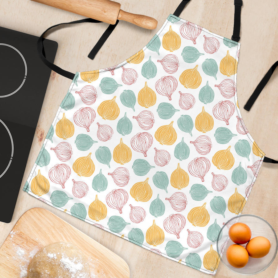 Colorful Onions White Background Adjustable Apron