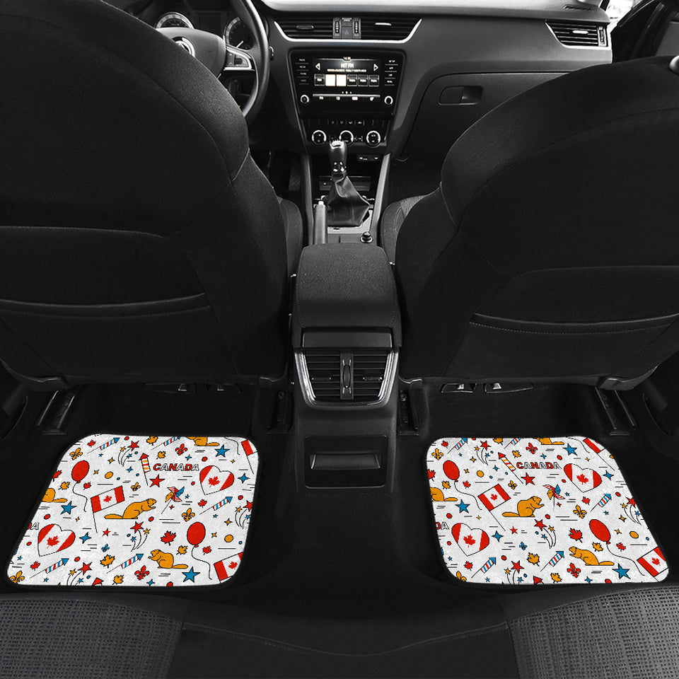 Canada Pattern Print Design 03 Front and Back Car Mats