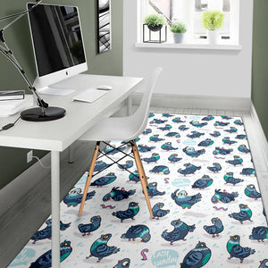 Pigeon Pattern Print Design 02 Area Rug