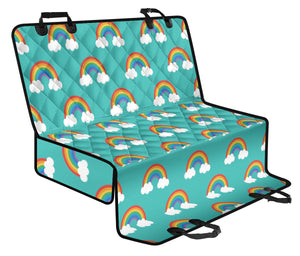 Rainbow Pattern Green Background Dog Car Seat Covers