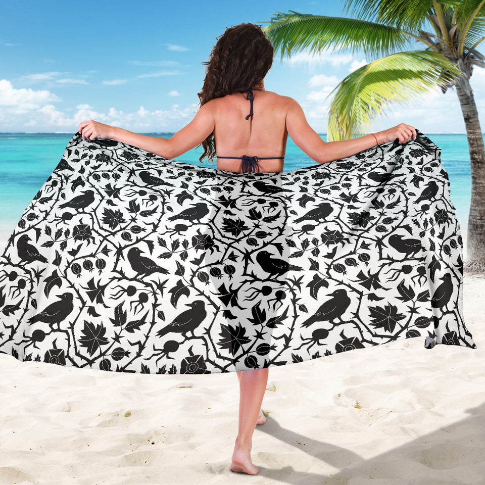 Crow Dark Floral Pattern Sarongdark Floral Pattern Sarong