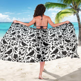 Crow Dark Floral Pattern Sarongdark Floral Pattern Sarong