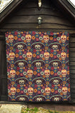 Sugar Skulls Flower Maxican Pattern Premium Quilt