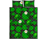 Frog waterlily pattern Quilt Bed Set