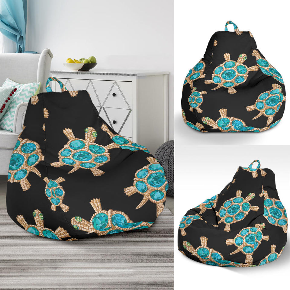 Sea Turtle Blue Stone Pattern Bean Bag Cover