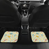 Hippopotamus Pattern Print Design 04 Front and Back Car Mats