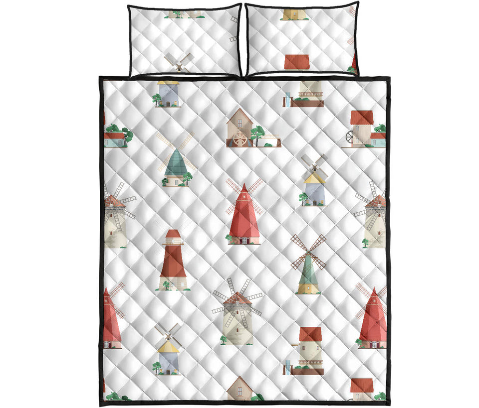 windmill design pattern Quilt Bed Set