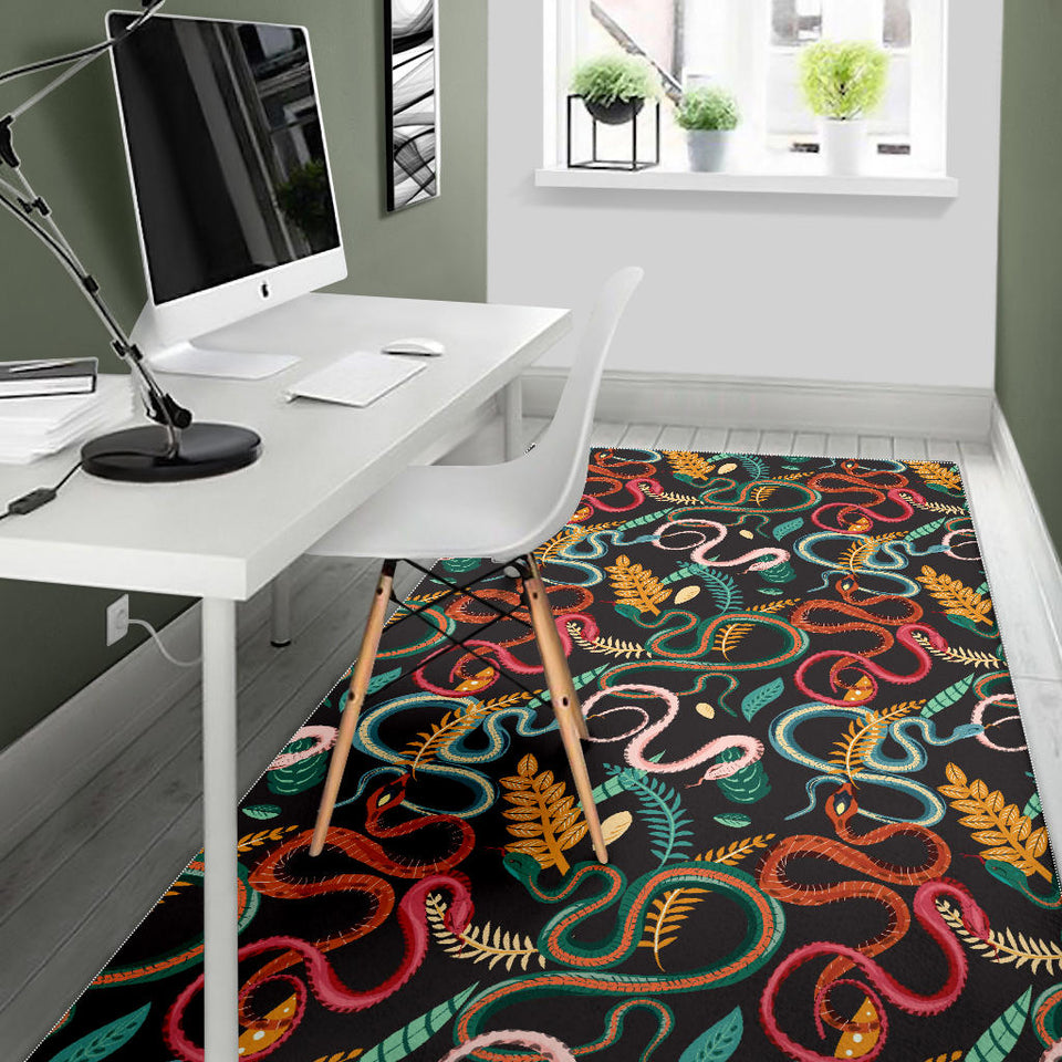 Colorful Snake Plant Pattern Area Rug