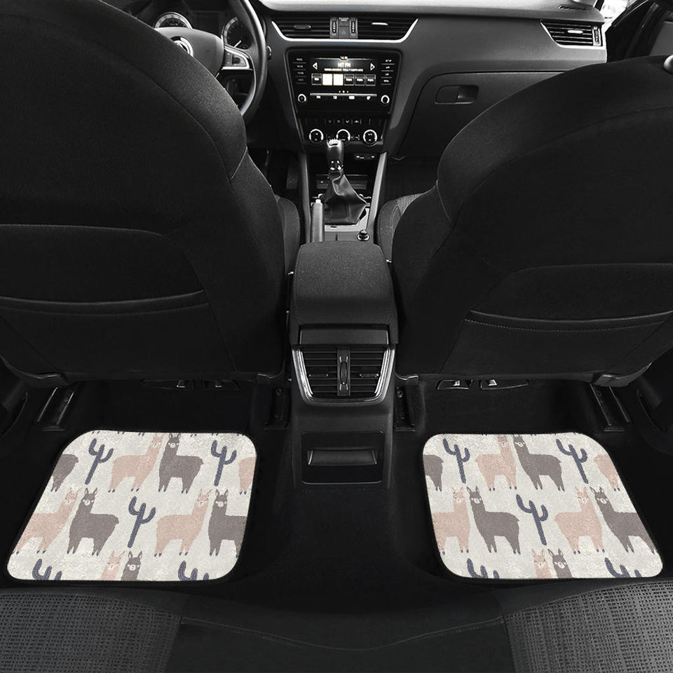 Llama Alpaca Pattern Front And Back Car Mats