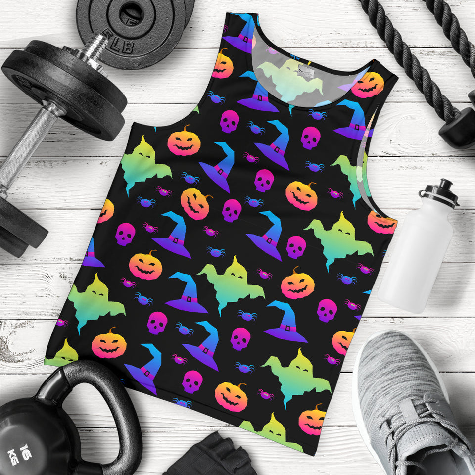Colorful halloween background Men Tank Top