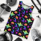 Colorful halloween background Men Tank Top