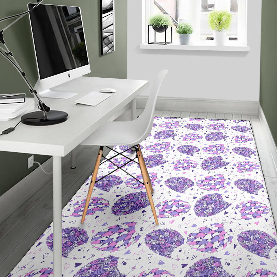 Hedgehog Pattern Print Design 05 Area Rug