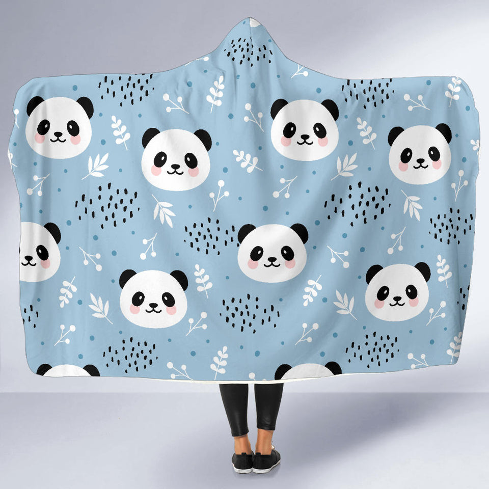 Cute Panda Pattern Hooded Blanket