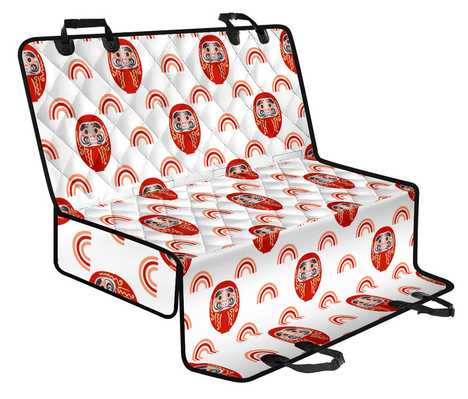 Daruma Japanese Wooden Doll Design Pattern Dog Car Seat Covers