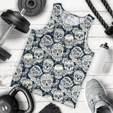 Sugar skull black white pattern Men Tank Top