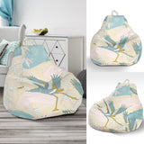 Bonsai Bamboo Stork Japanese Pattern Cream Theme Bean Bag Cover