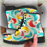 Colorful Moon Pattern Leather Boots