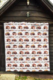 Camper Van Pattern Print Design 01 Premium Quilt