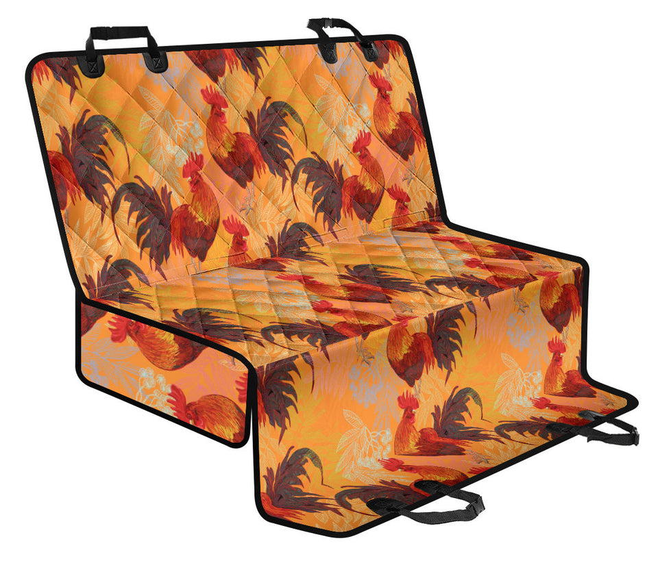 Red Rooster Chicken Cock Pattern Dog Car Seat Covers