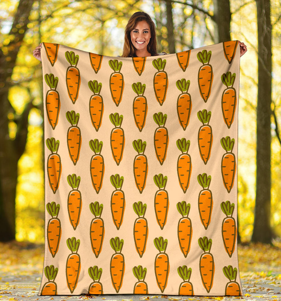 Carrot Pattern Print Design 04 Premium Blanket