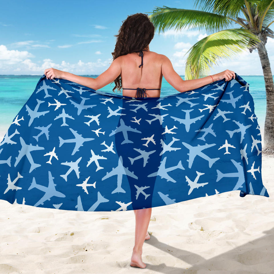 Airplane Pattern In The Sky Sarong