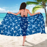 Airplane Pattern In The Sky Sarong
