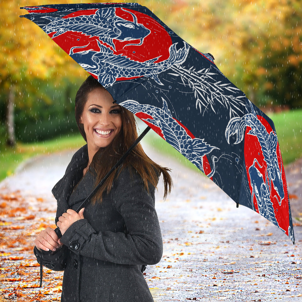 Koi Fish Carp Fishs Hand Drawn Japanese Art Umbrella