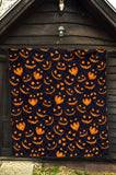 Halloween Pattern Pumpkin Background Premium Quilt