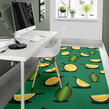 Durian Pattern Green Background Area Rug