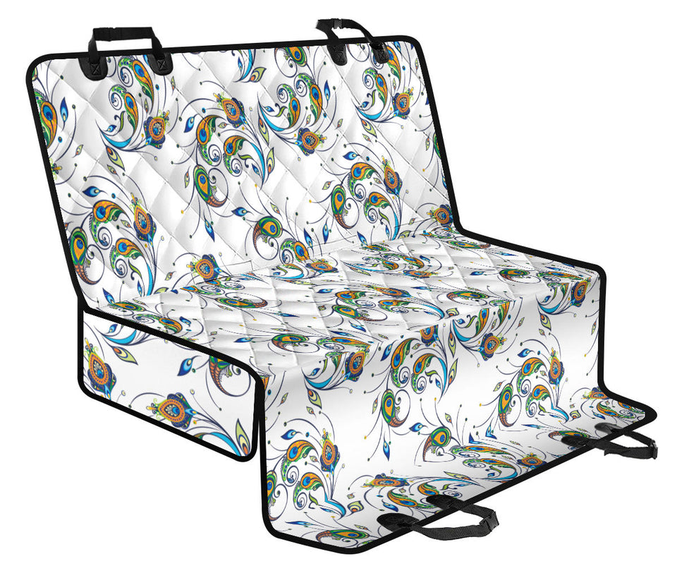 Peacock Feather Pattern Dog Car Seat Covers