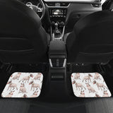 Bull Terrier Pattern Print Design 04 Front and Back Car Mats