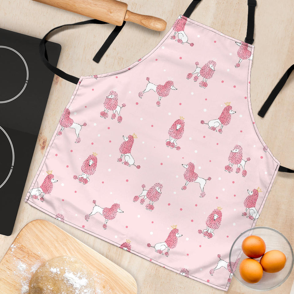 Poodle Dog Pink Color Theme Adjustable Apron