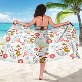 Maneki Neko Lucky Cat Fan Sakura Sarong